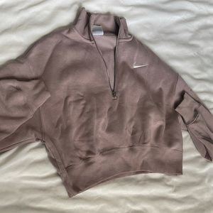 Nike Mauve Cropped Quarter Zip